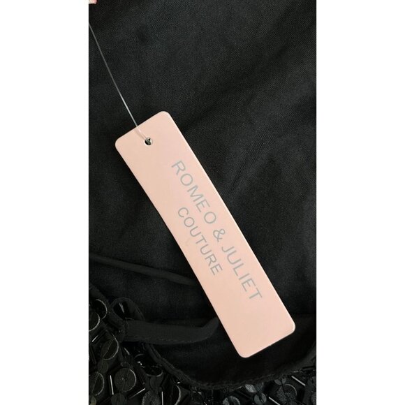 Romeo & Juliet Couture Sequined Dress Black Spaghetti Strap Size S New With Tags - Picture 10 of 10